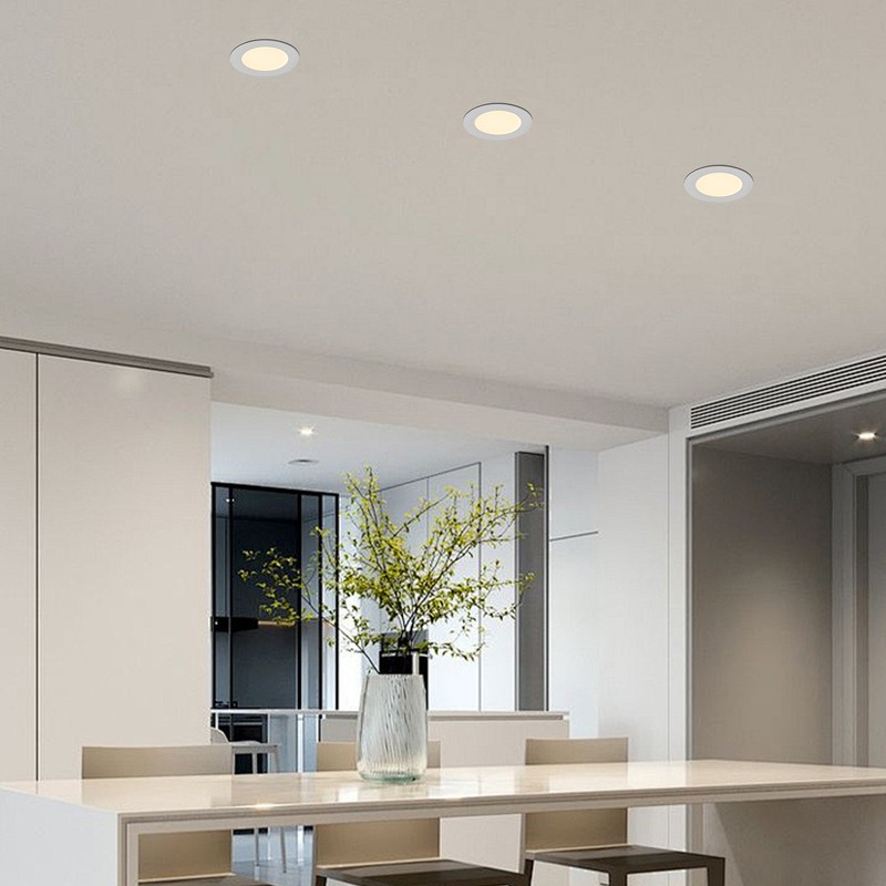 5CCT Dimmable LED Recessed Ceiling Light 12 Pack 4 Inch Panel with Junction Box gallery