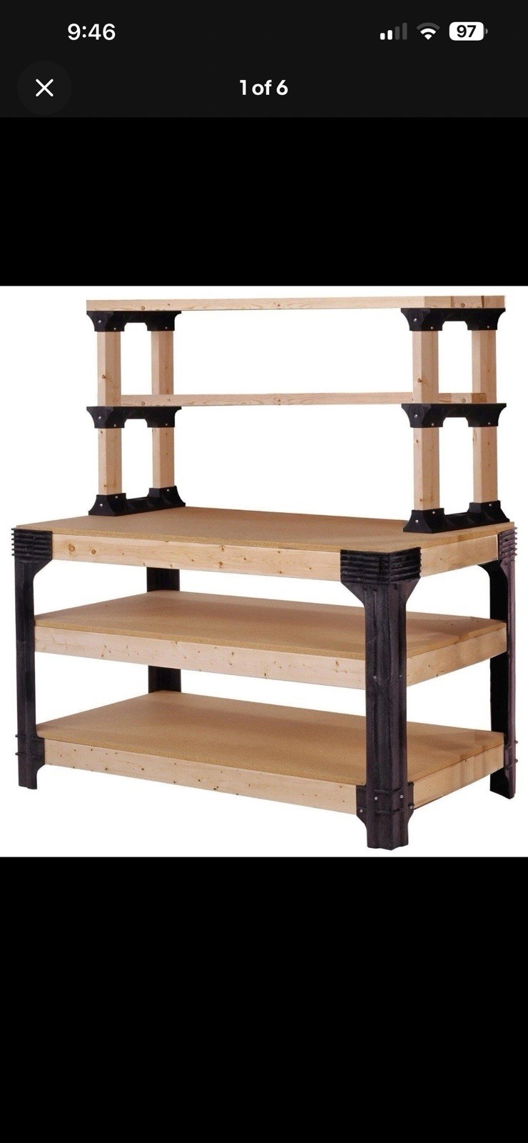 8 ft Workbench Building Kit Garage Heavy Duty Tool Storage Work Bench Shelving gallery