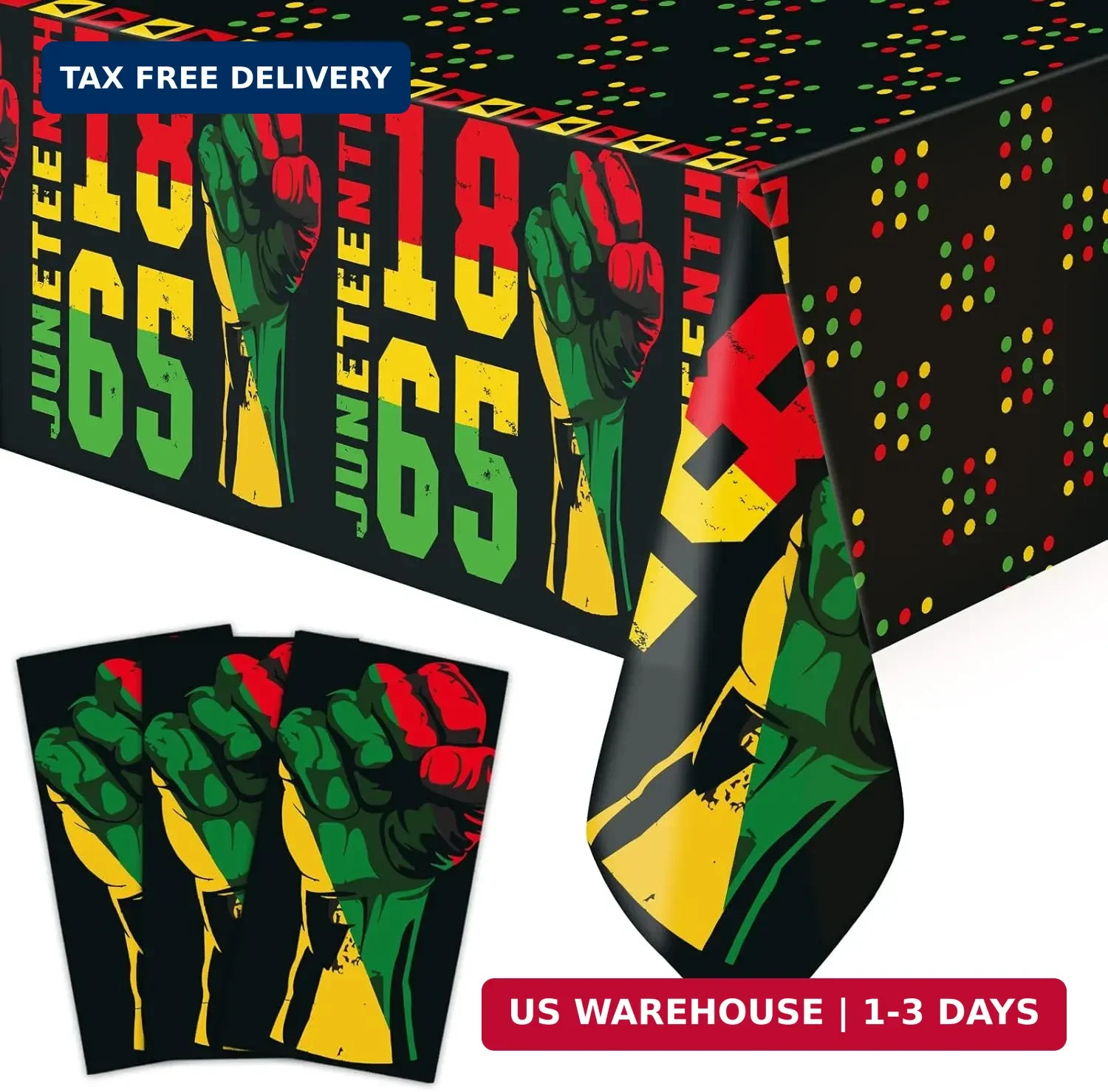 ceiba tree 3Pcs Juneteenth Tablecloth Happy Juneteenth Decorations 54x108 Plasti gallery