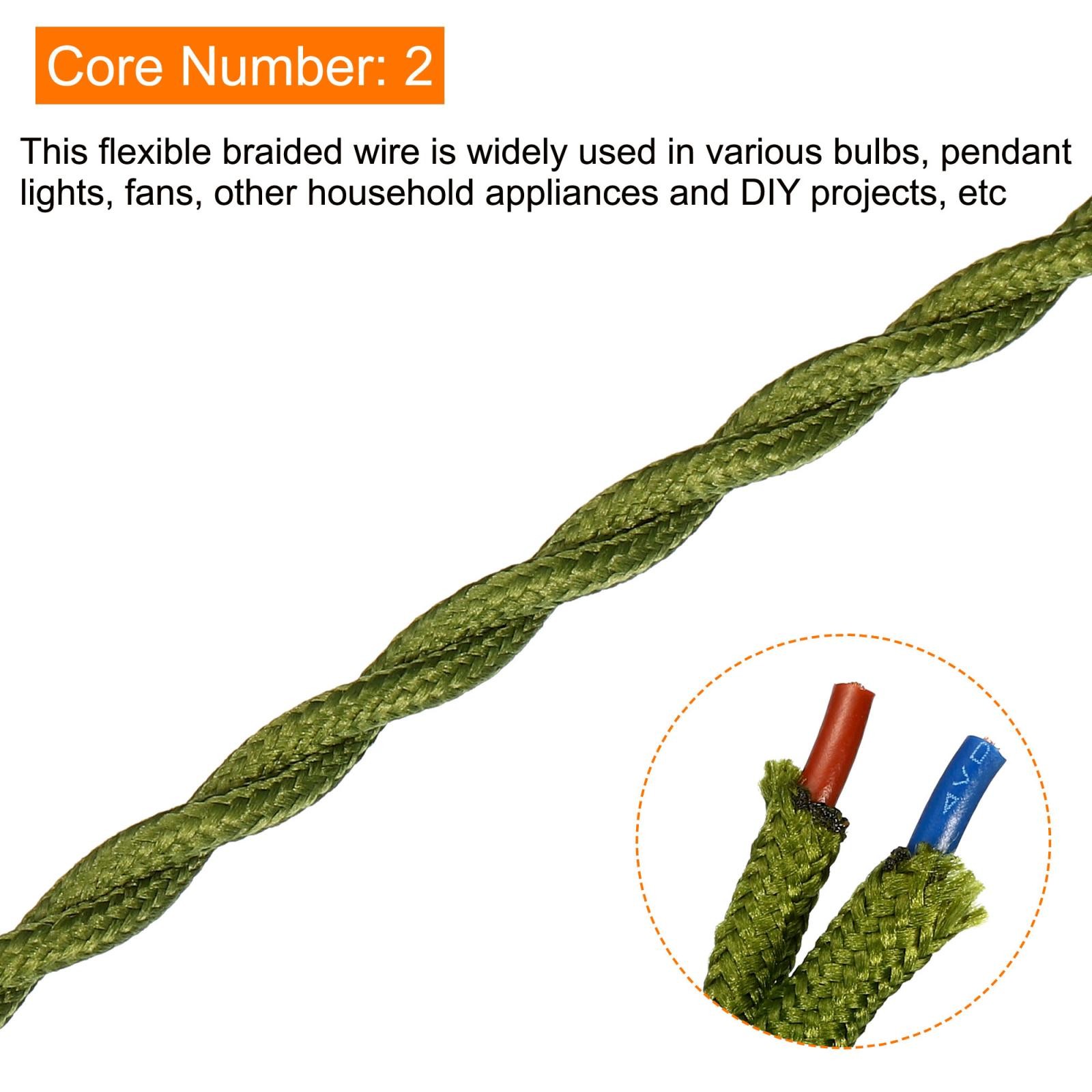 Twisted Cloth Covered Wire 2 Core 18AWG 10m/32.8ft,Electrical Cable,Green gallery