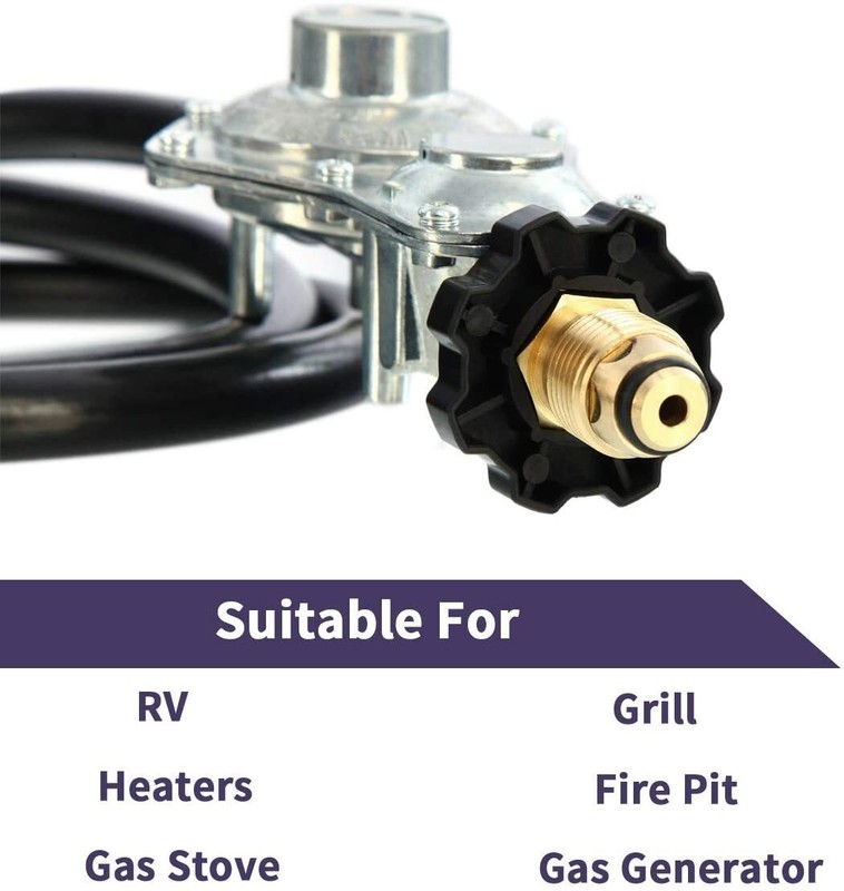 10Ft Two Stage Propane Regulator with Hose POL Tank Connection for RV Grill gallery
