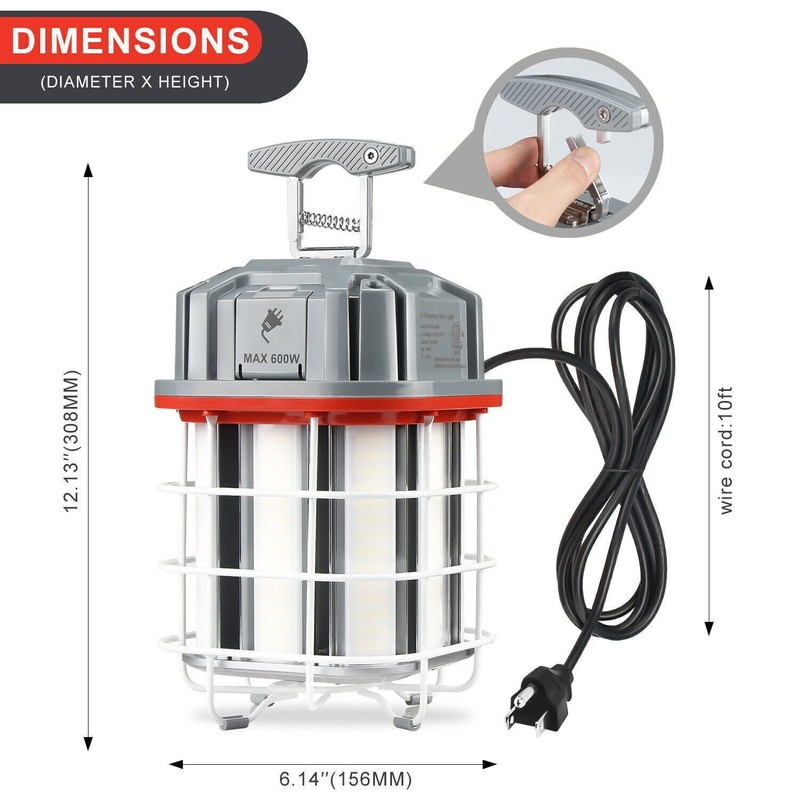 100W LED Temporary Work Light Linkable Hanging Construction Lighting AC110V~277V gallery