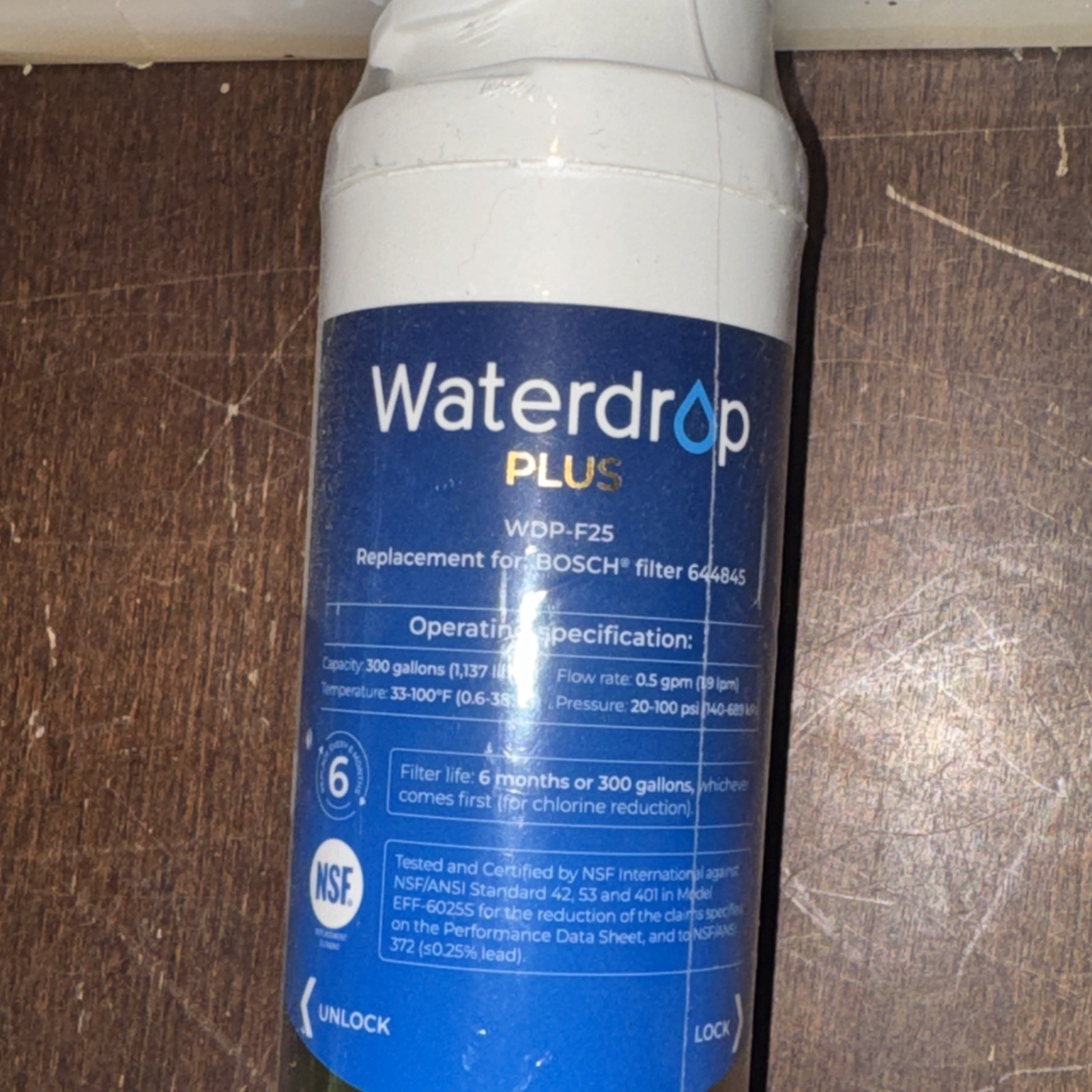 Waterdrop Plus Model WDP-F25 Water Filter Replacement 300 Gallons 6-Month gallery