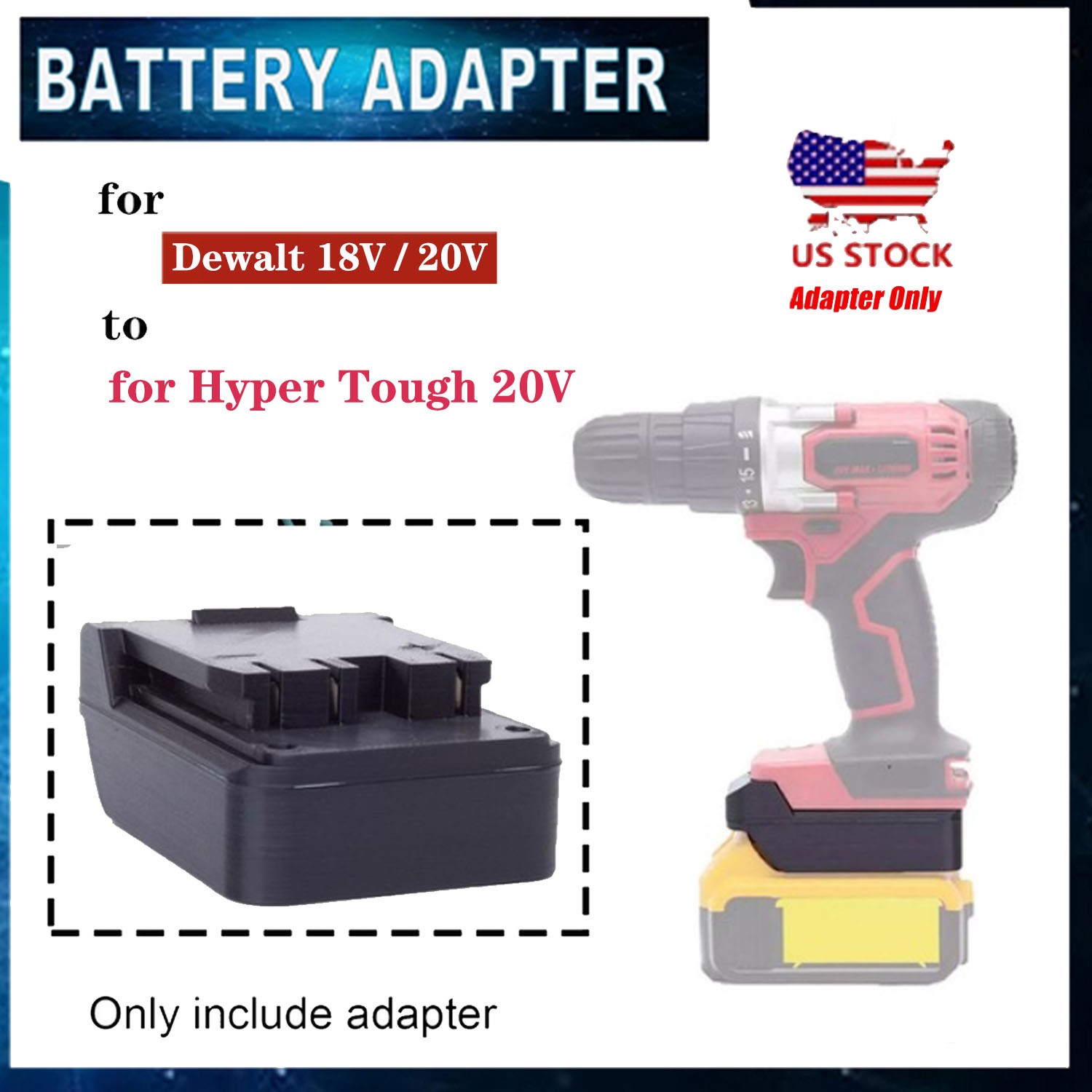 Battery-Adapter For Dewalt 18V 20V battery To for Hyper Tough 20V Cordless Tools gallery
