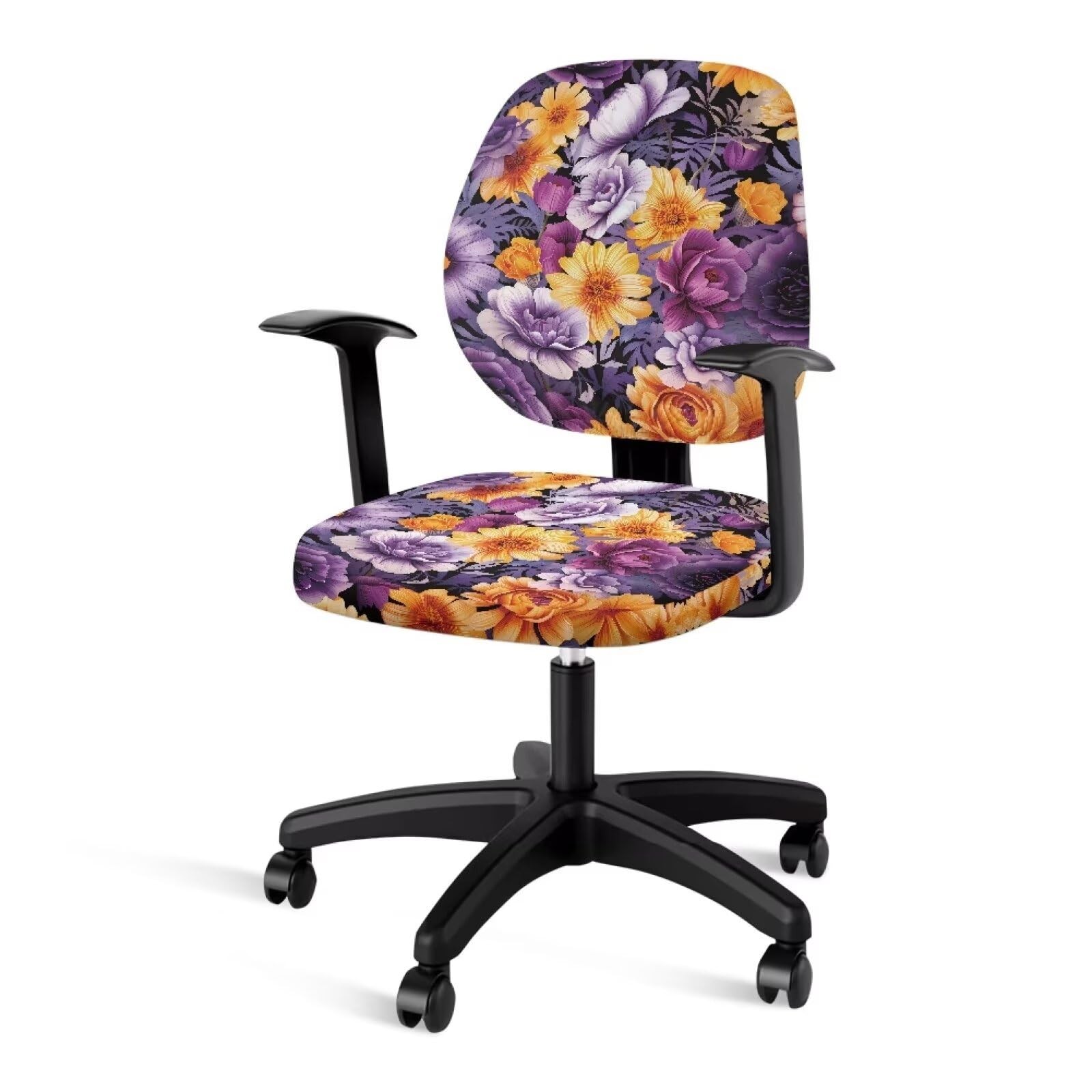 Office Chair Cover Waterproof Stretchable 14-17in Backrest - Purple Flower gallery