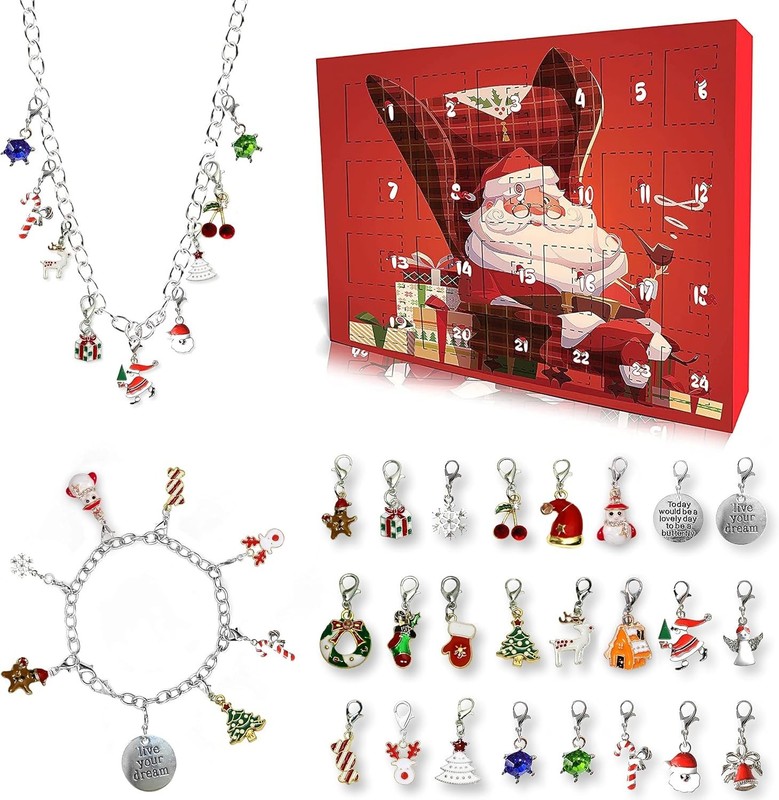 Christmas Countdown Advent Calendar for Kids with Bracelet and Necklace Included gallery