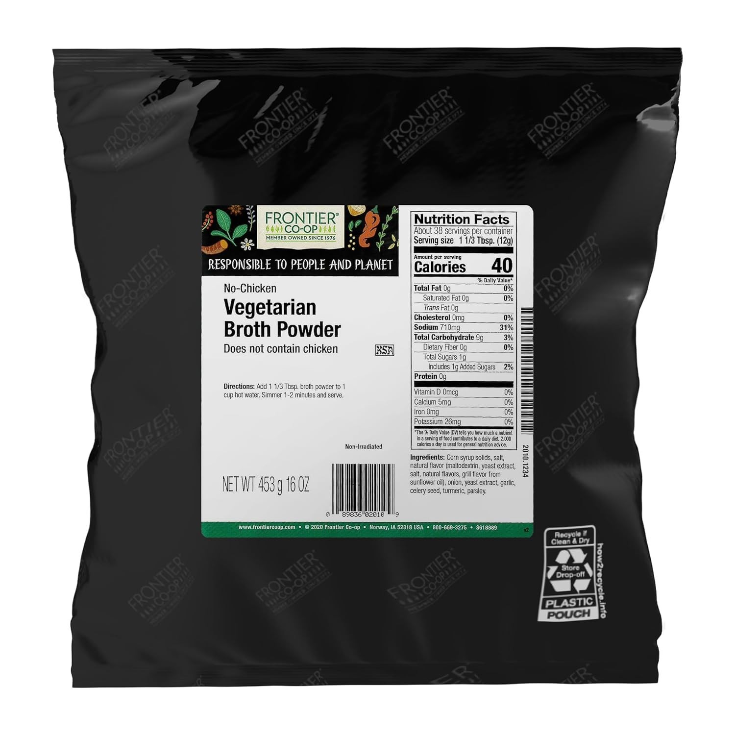 Frontier Co-Op Organic Vegetarian Broth Powder No Chicken 1 Lbs gallery