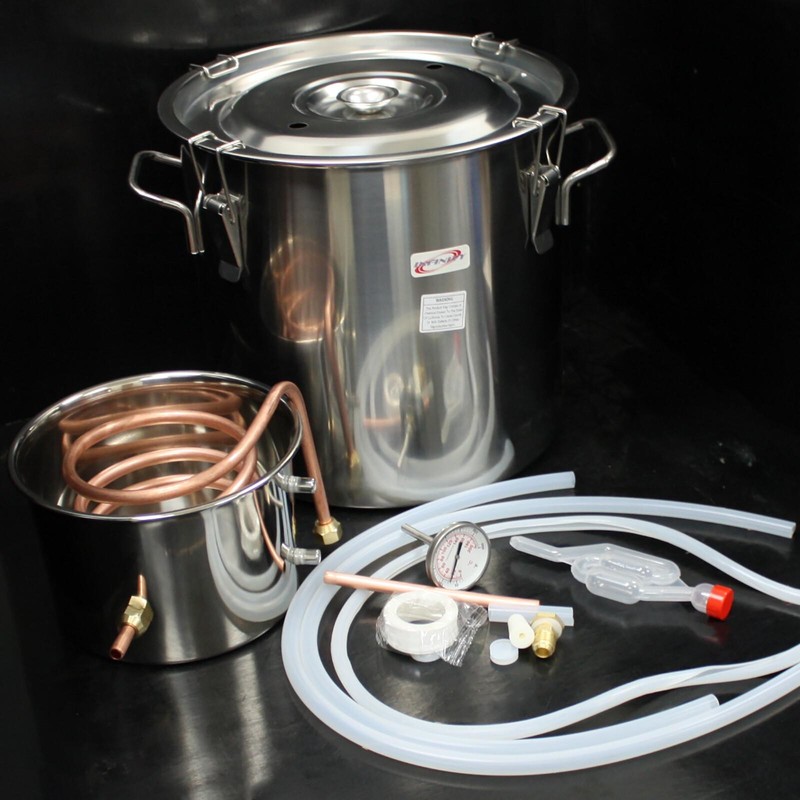 5 Gallon Wine Alcohol Distiller Moonshine Still Boiler Home Brew Making DIY Pot gallery