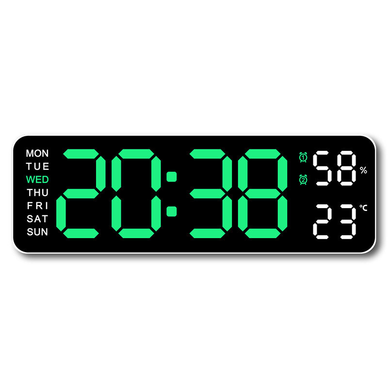 Digital LED Desk Alarm Clock Large LED Display Wall Clock Temperature Humidity gallery