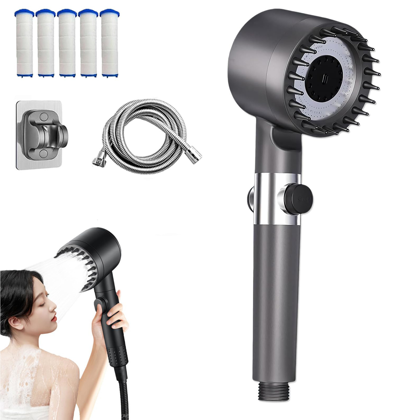 New High Pressure Shower Head with Handheld Combo,18-Stage Filter Shower Head gallery