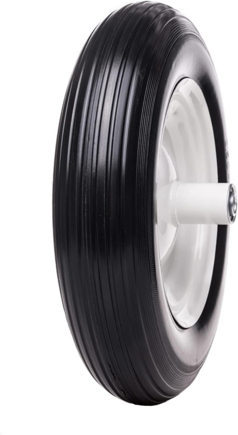 16" 4.80/4.00-8 Flat Free Solid Polyurethane Tire and Wheel, 1 Pack PU Airless T gallery