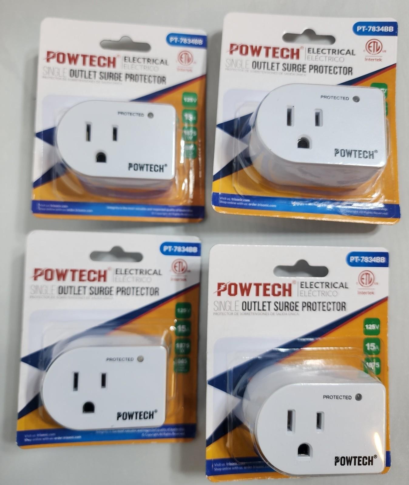 4-Pack Powtech Surge Protector Outlet Wall Plug Single Outlet Voltage Protection gallery