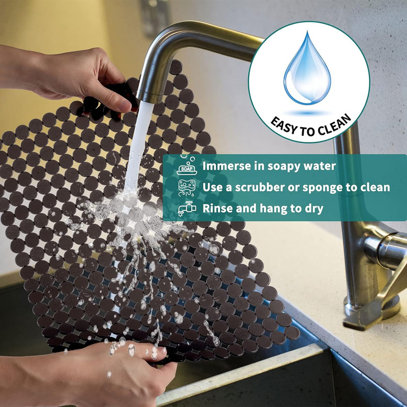 2Pack Kitchen Sink Mat for Stainless Steel/Ceramic Sinks, PVC Eco-Friendly Prote gallery