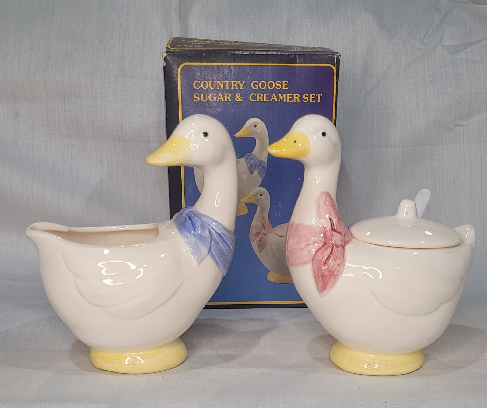 Country Goose Sugar & Creamer Set JSNY Taiwan #6268 NOS gallery