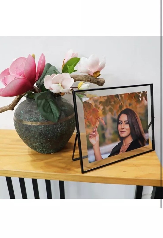 Black Floating Frame 10"×12" Horizontal Tabletop Shelf Photo Frame Black Frame gallery
