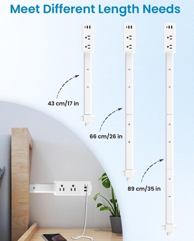 Electrical Outlet Expander Power Socket Rotating Extender Sofas Nightstands Des~ gallery