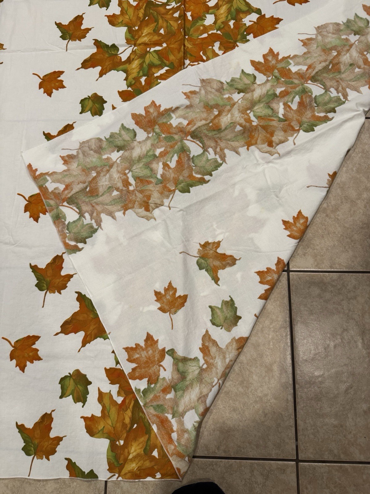 Thanksgiving Fabric Tablecloth Fall Leaves Harvest Festival Easy Care 56 X 70” gallery