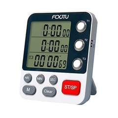 Digital Dual Kitchen Timer, 3 Channels Count UP/Down Timer, Triple Timer
