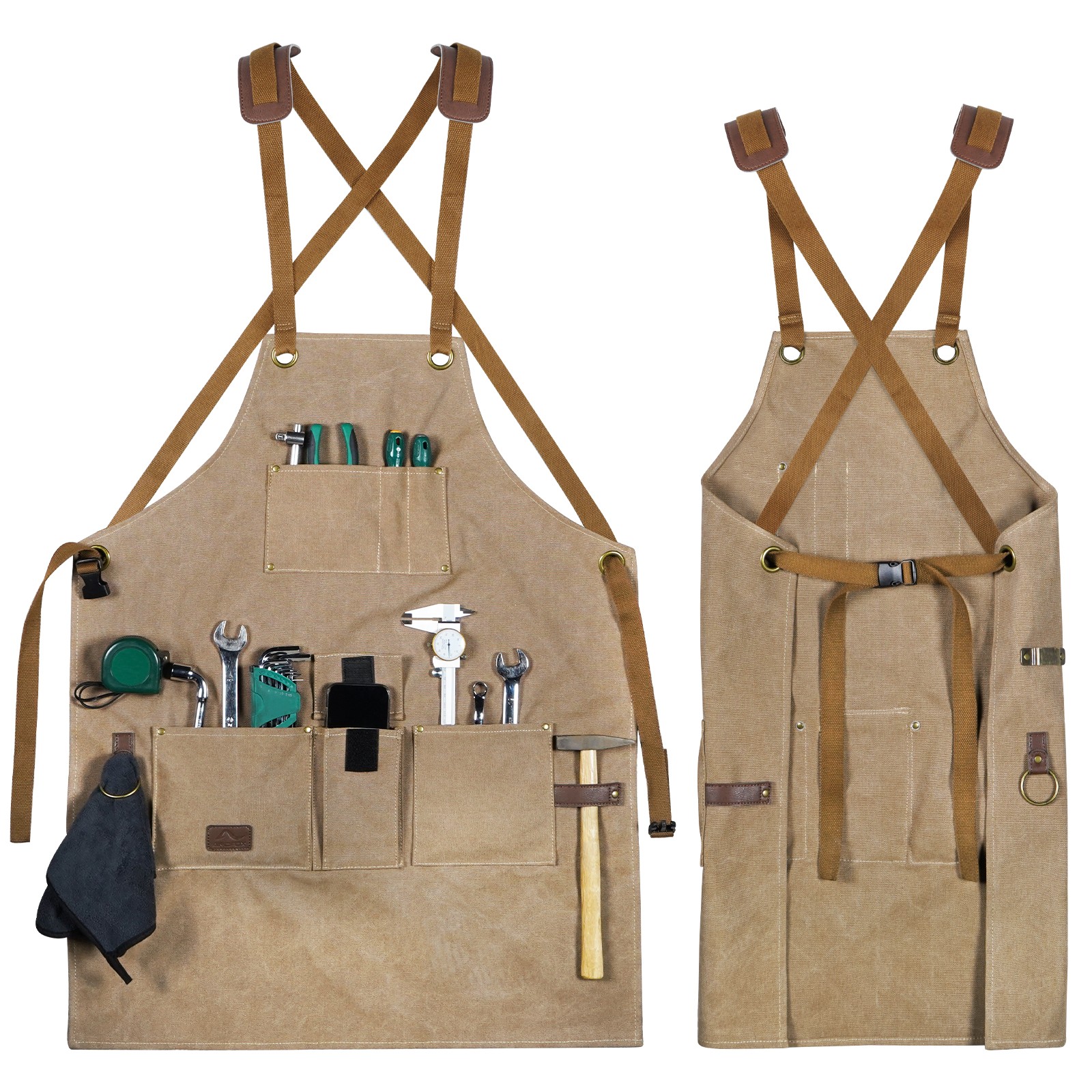 Heavy Duty Canvas Tool Work Shop Apron Woodworking Apron With 9 Pockets For Men gallery