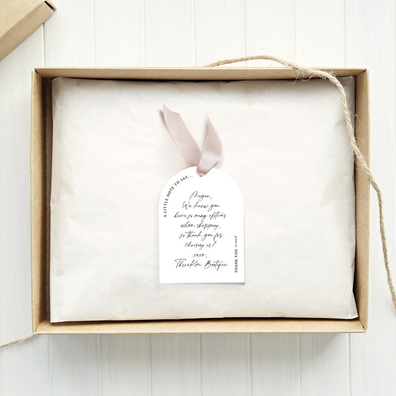 Thank You Gift Tags 2x3 Rectangular Pre-Punched Hole Wedding Party 50 Pack gallery