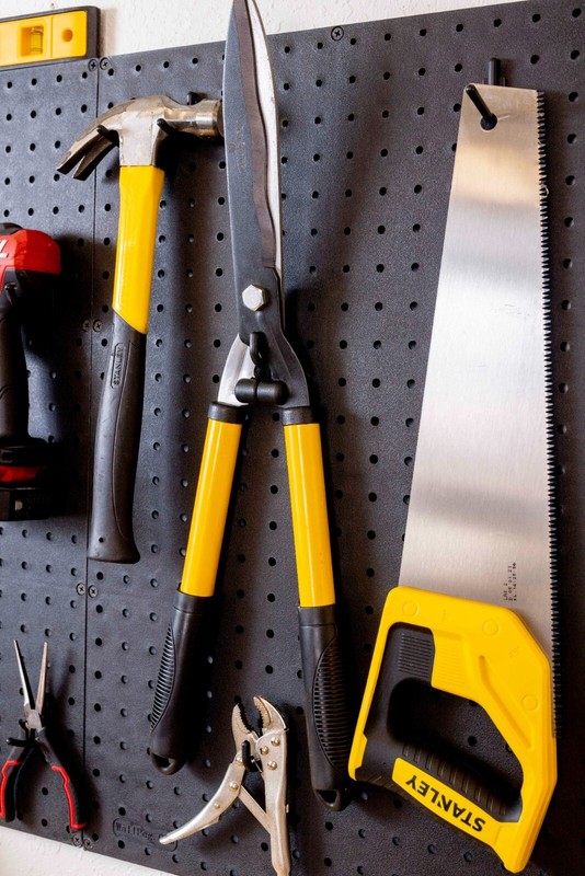 Black Pegboard Kit Wall Storage - Workbench Organizer Peg Board Shop Tools gallery