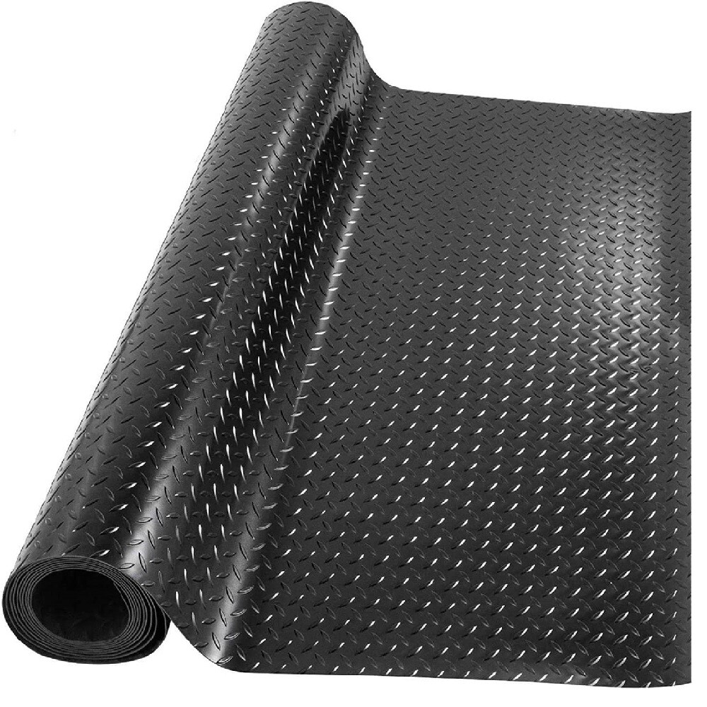 5x7/5x12ft Diamond Roll Garage Mat - Non-Slip Waterproof PVC Floor for Trailer gallery