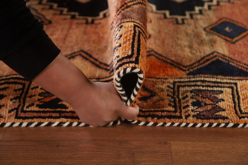 Runner Rug 4x9 ft.Geometric Lori Oriental Handmade Low Pile Wool Dining Room Rug gallery