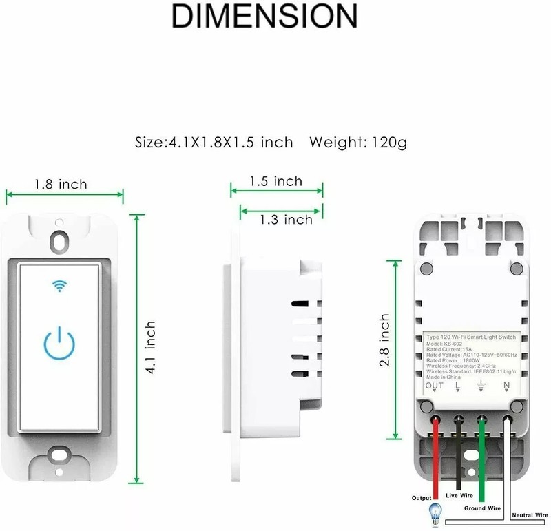 WiFi Smart Switch 2-Gang Wall Light Switch Remote for Alexa & Google IFTTT US gallery