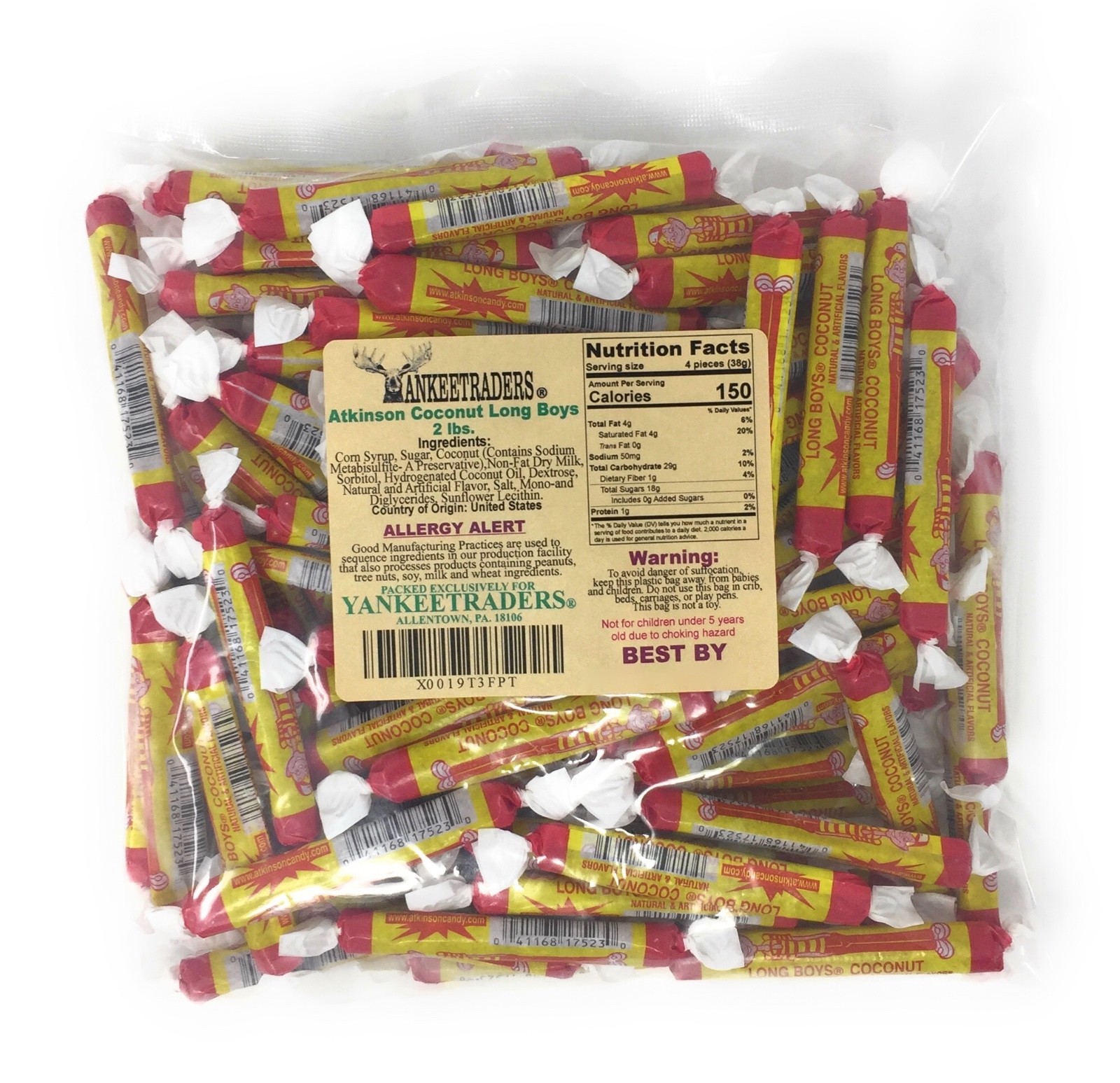 Atkinson Coconut Long Boys Candy, 2 lbs. ~ YANKEETRADERS® ~ FREE SHIPPING gallery
