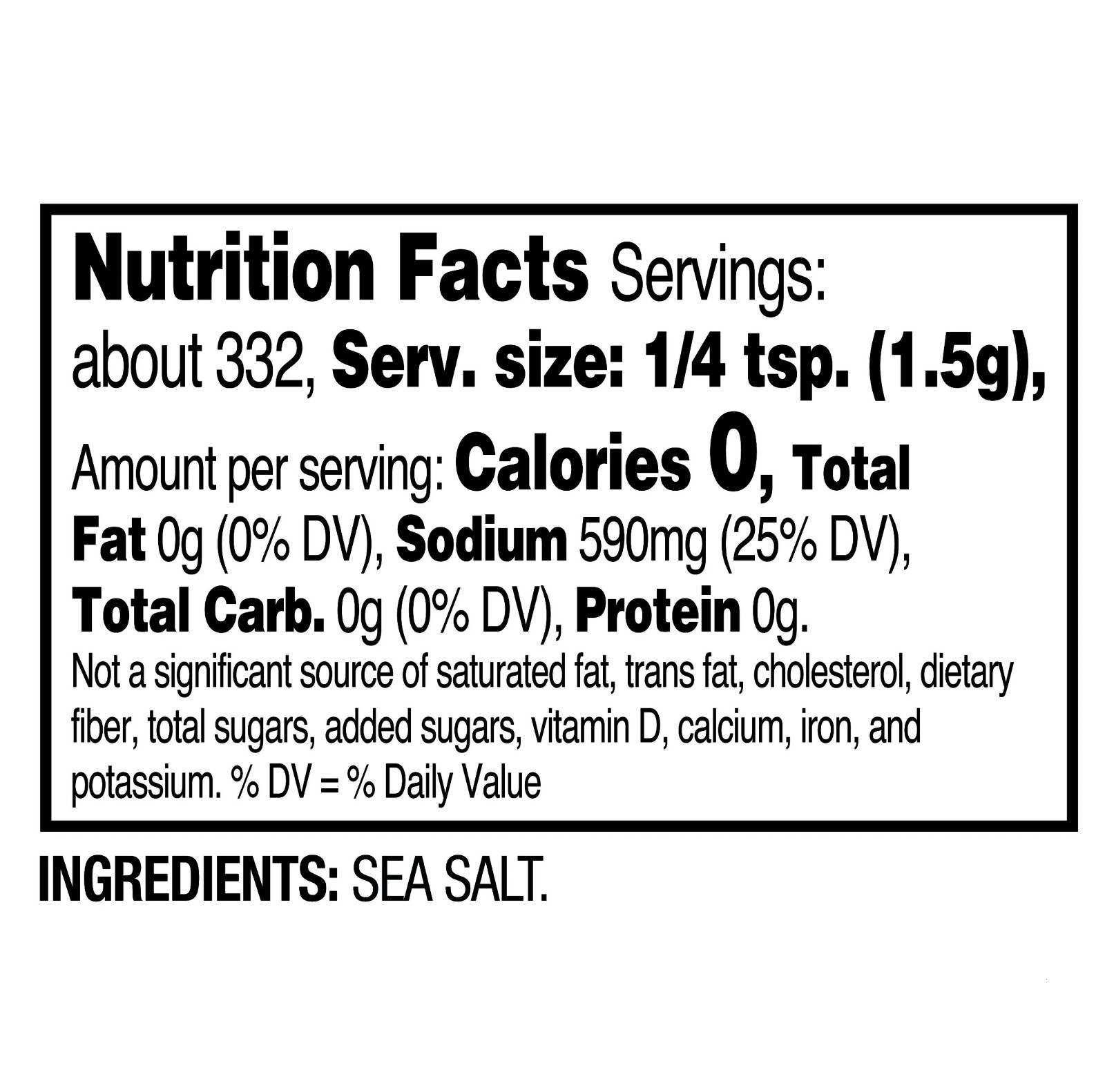 Great Value Coarse Sea Salt, 17.6 oz Container gallery