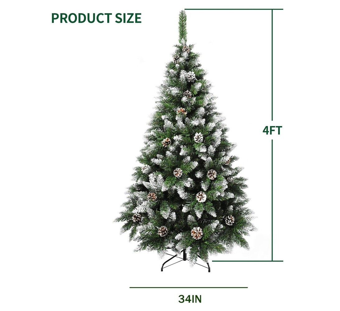 MuRealy 4FT Unlit Flocked Artificial Christmas Tree with Metal Stand gallery
