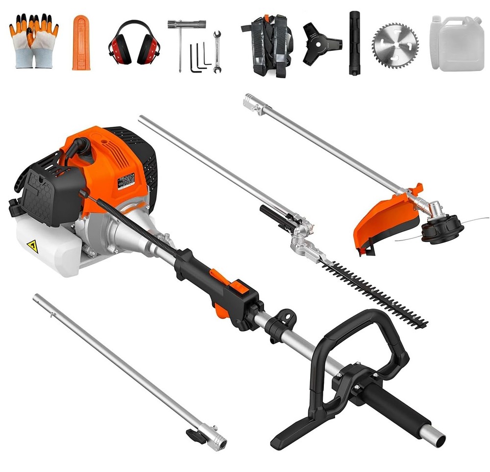 5-in-1 Multi-Functional Trimming Tools Gas Hedge Trimmer 52CC Weed Eater 2-Cycle