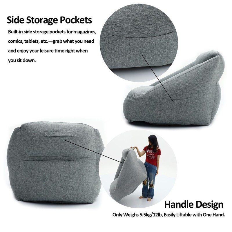 Large size Inflatable Lazy Sofa Bean Bag Chair Ergonomic Support - Home Camping gallery