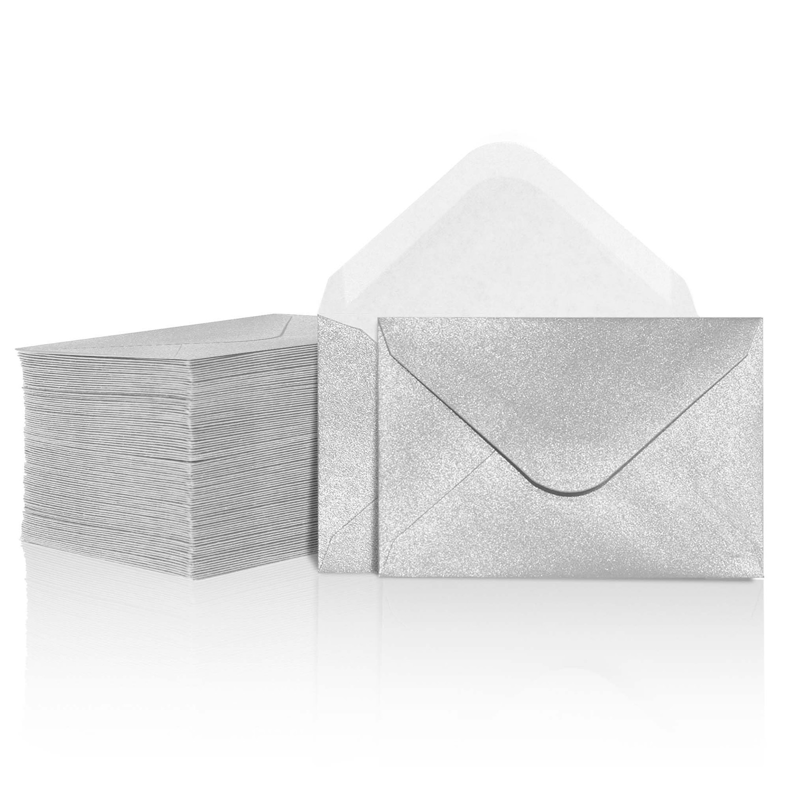 100 Count Mini Gift Card Envelopes Silver 4x2.7in gallery
