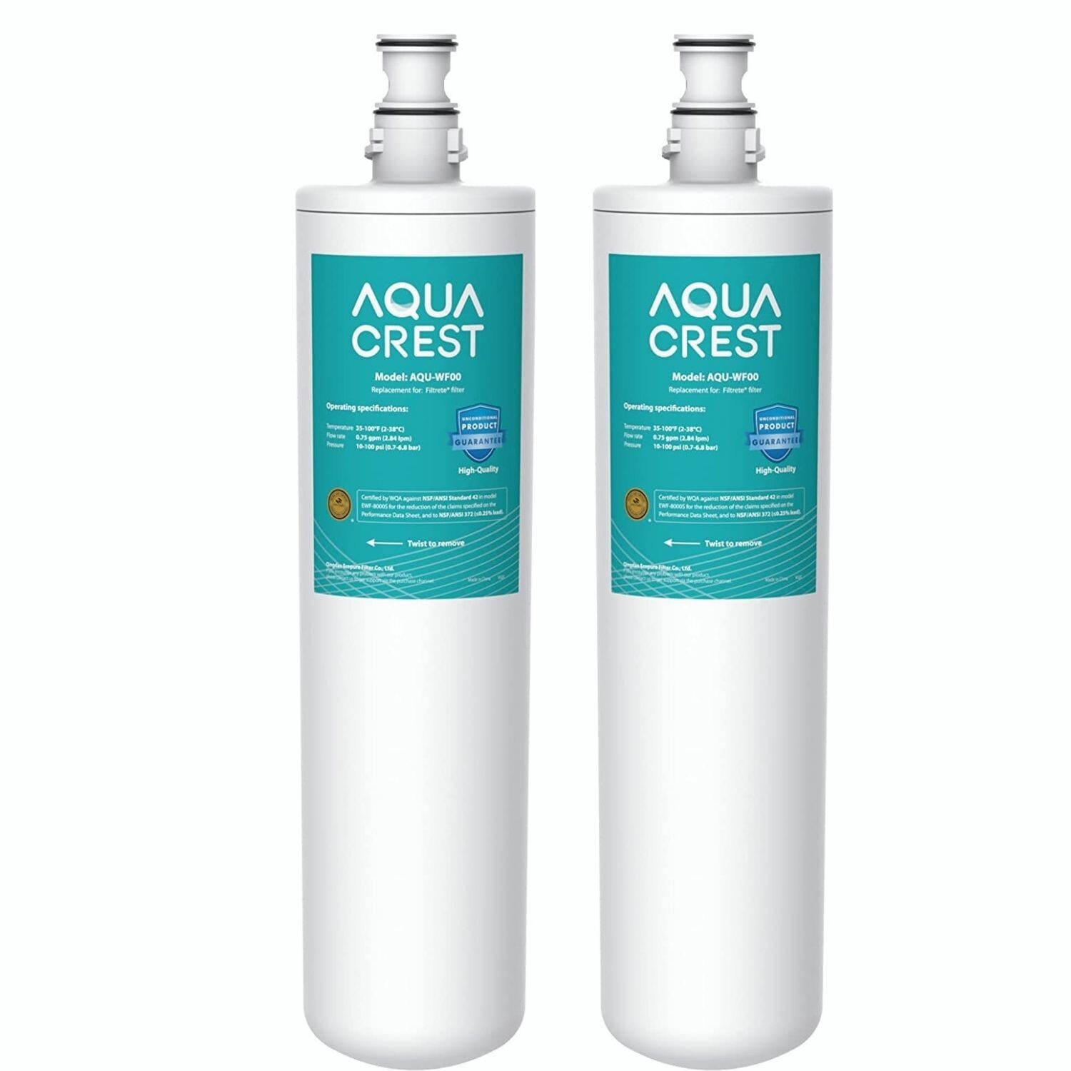 AQUA CREST Under Sink Water Filter, 3US-PF01, Replacement for 3US-MAX-F01H, (2) gallery