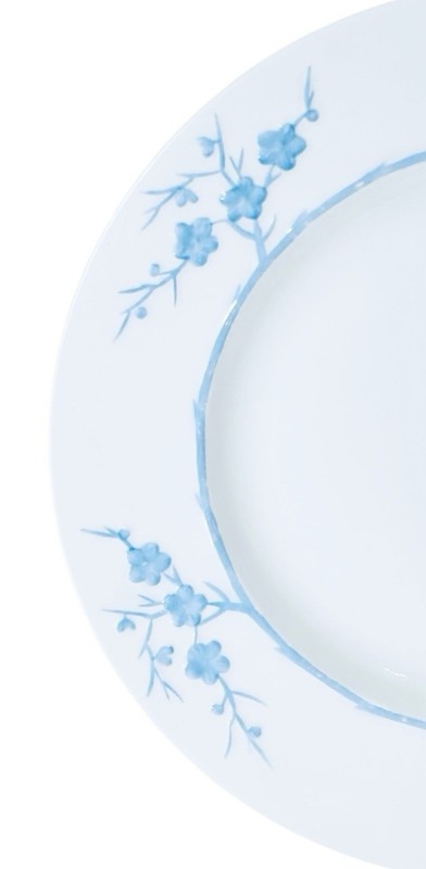 Spode Copeland GEISHA LIGHT BLUE Blanche de Chine Floral 7 7/8" Salad Plate MINT gallery