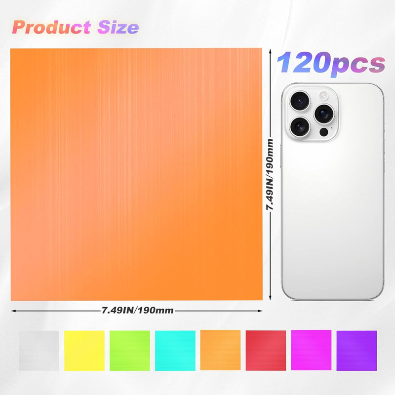 120 Pcs Colored Cellophane Sheets, Easily Shaped Cellophane paper, Cellophane Wr gallery