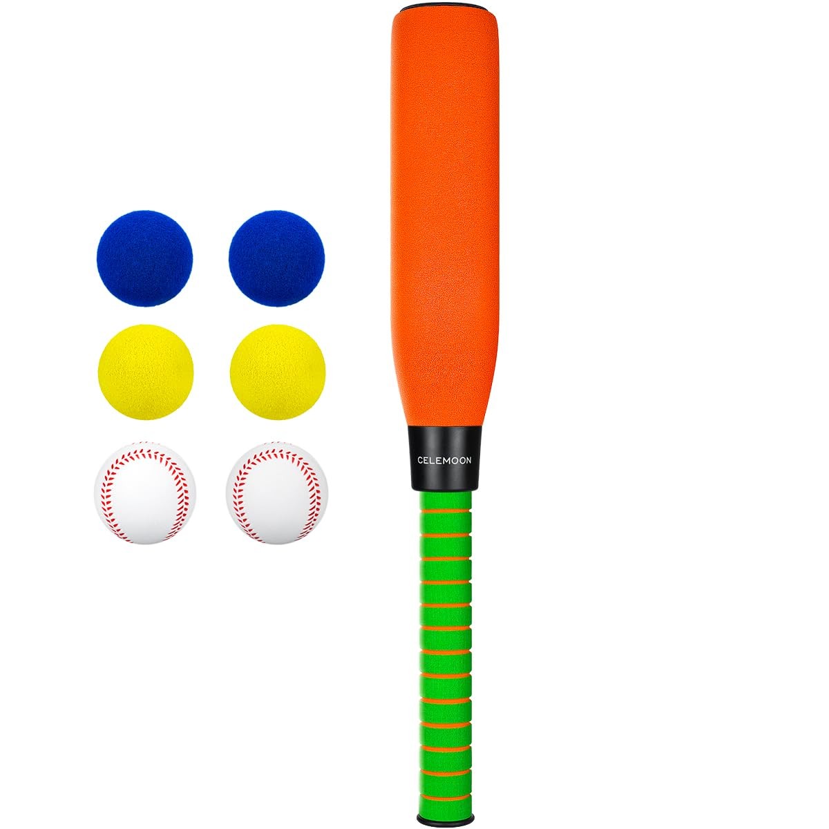 CeleMoon 22 Inch Foam Baseball Bat with 6 Soft 22 inches, 0.5 pounds, Orange gallery