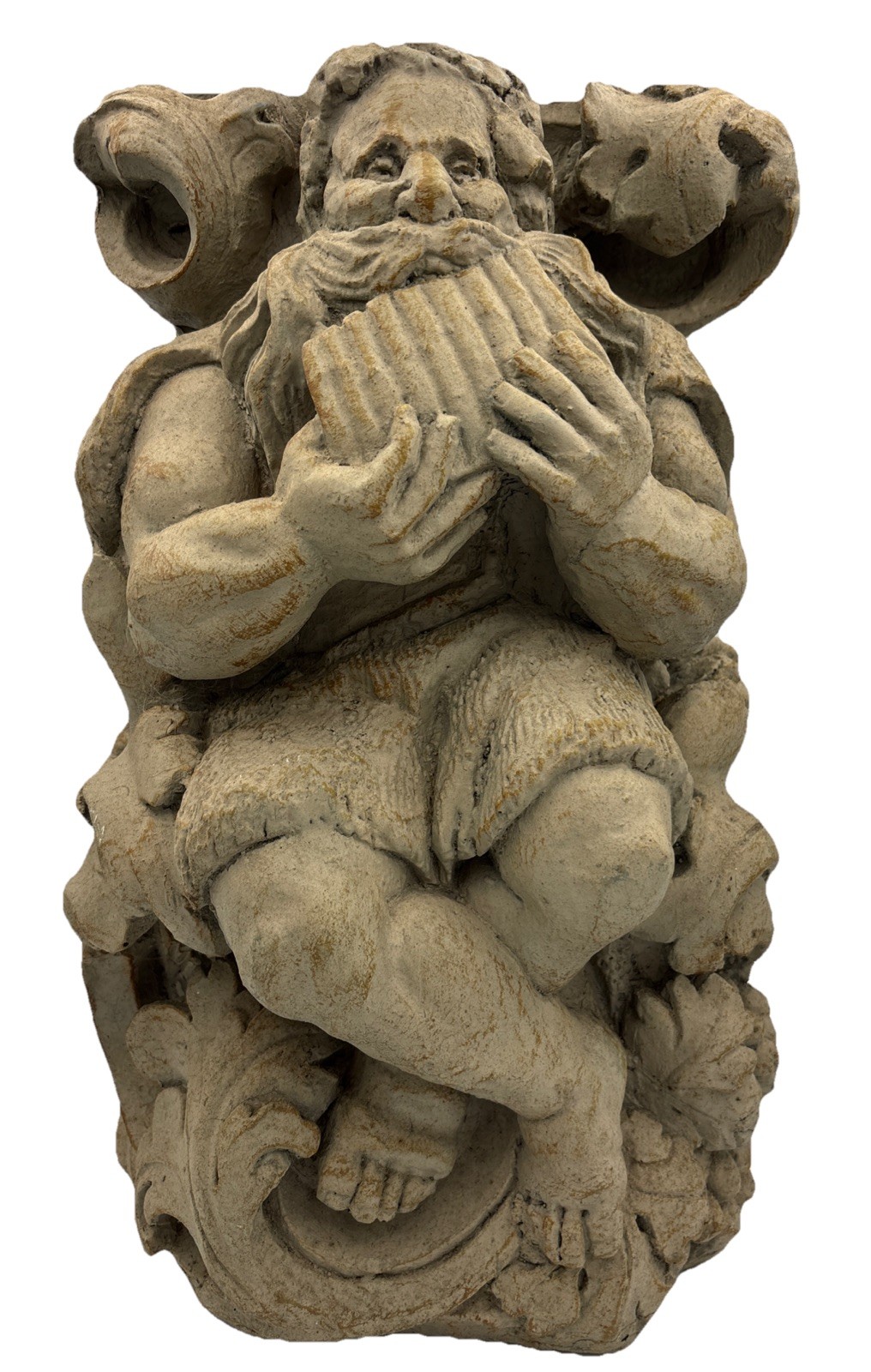 Titan Playing Flute Gargoyle Garden Statue 15" Pan Old Man Fiberglass Resin gallery