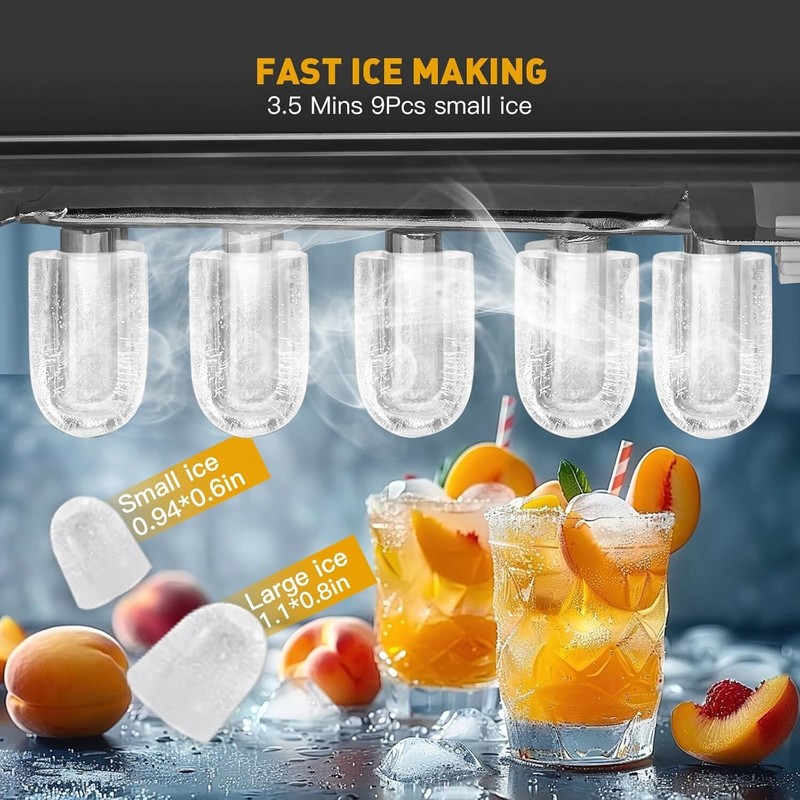 Countertop Ice Maker Machine 9 Ice Cubes in 6 Minutes 38lbs/24hrs Self-Cleaning gallery