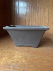 Japanese Unglazed Rectangular Bonsai Pot Shohin Mame Succulents 4″x3″x2″ Fuji