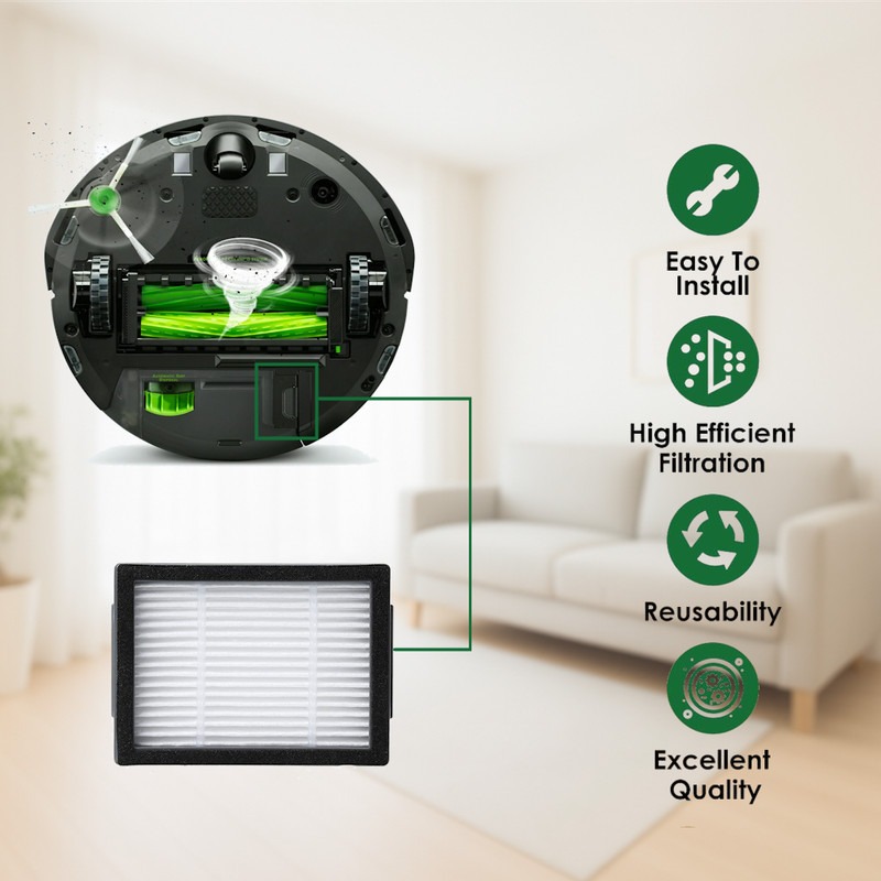 2 Pack Replacement HEPA Filter for iRobot Roomba E I J Series e5 j5 j6+ j9 i4 i5 gallery