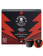 Death Wish Coffee Single Serve Dark Roast Coffee Pods 50 Count Pods