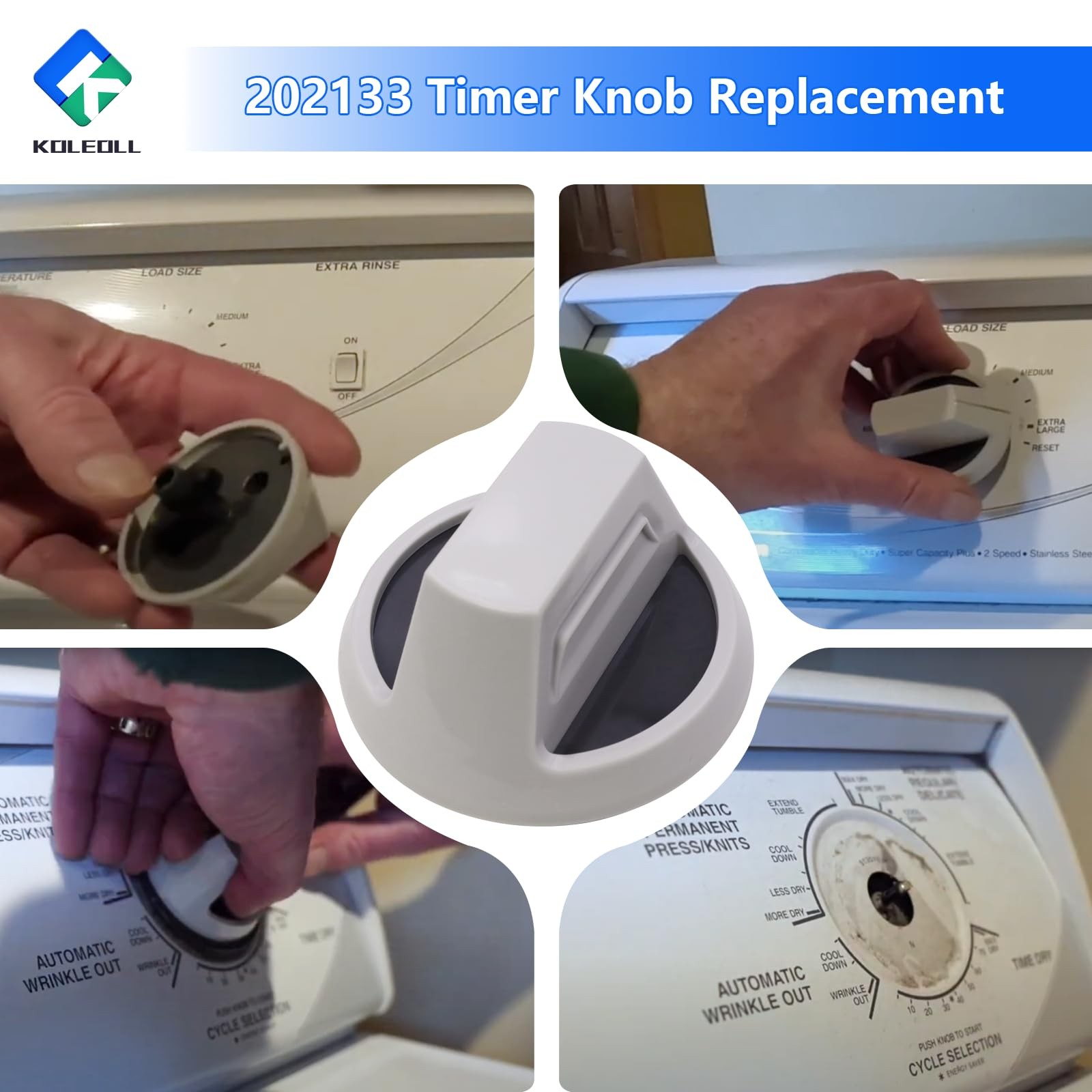 2PC 202133 Timer Knob Compatible with Speed Queen Washer Replace AP5183626 gallery