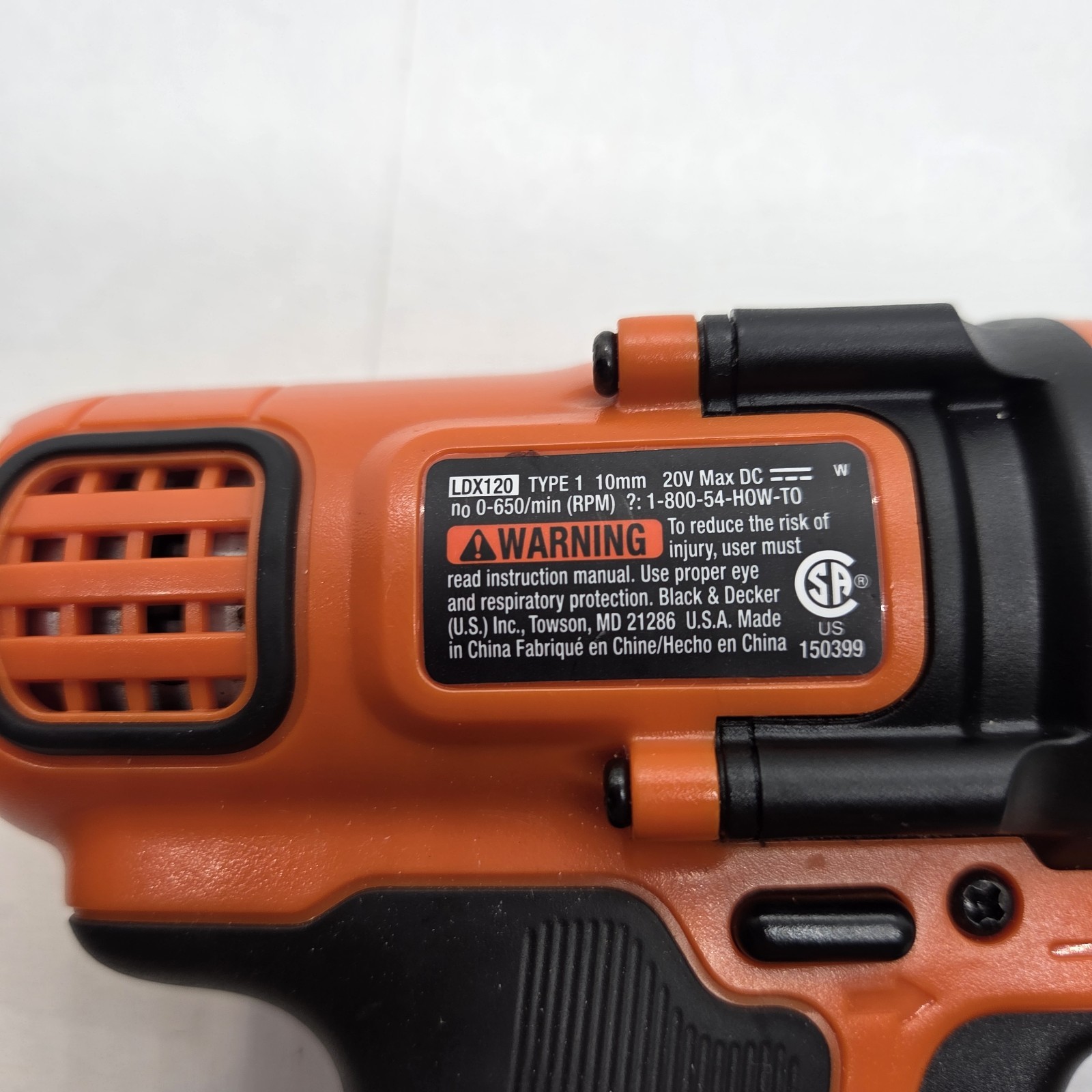 BLACK AND DECKER LDX120 3/8" 20V 20 VOLT LITHIUM ION CORDLESS DRILL DRIVER Only gallery