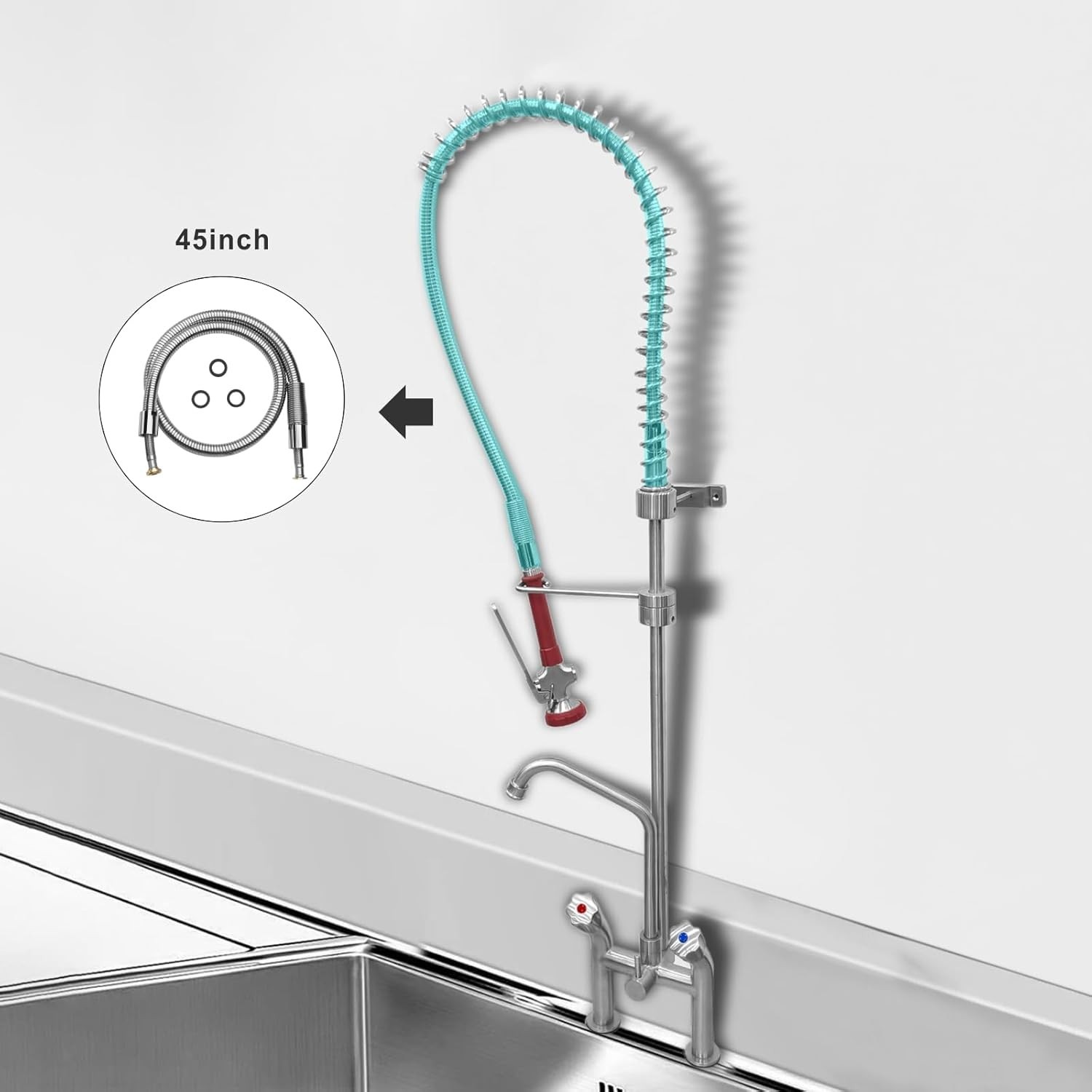 45 Inch Stainless Steel Hose for Commercial Kitchen Sink Faucets Flexible gallery