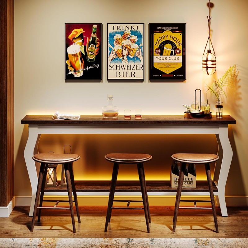 70.9-Inch Long Console Table, 2-Tier Vintage Entryway Sofa Table for Living Room gallery