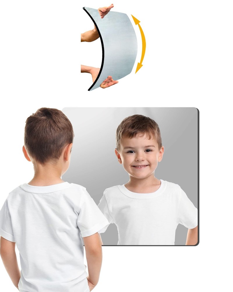Unbreakable Plexiglass Acrylic Mirror for Kids, 1 PCS 8 x 8 8"L x 8"W, Silver