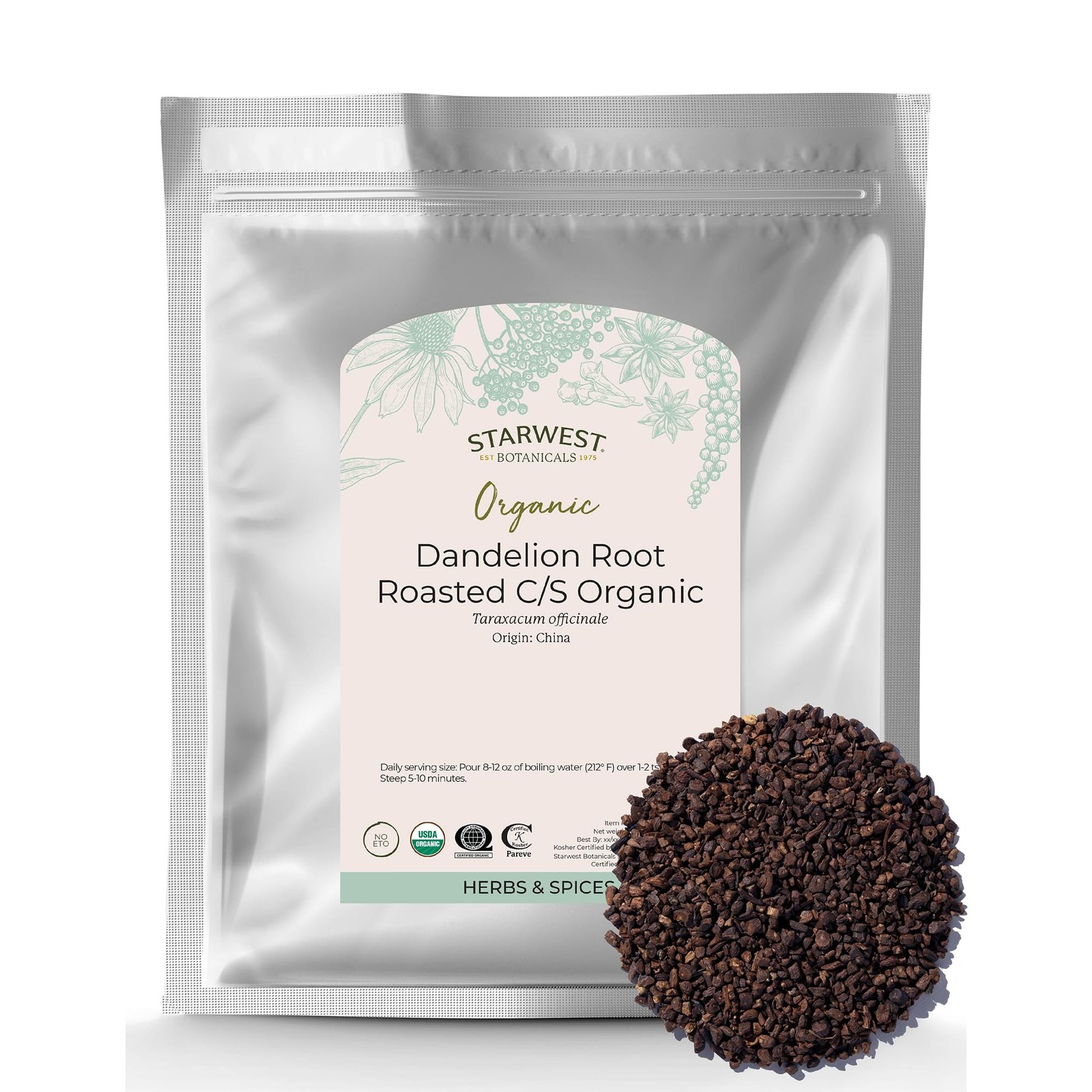 Starwest Botanicals Organic Roasted Dandelion 1 Pound (Pack of 1), No Color gallery