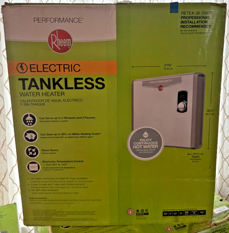 Rheem Performance 36 kW 7.03 GPM 240-Volt Electric Tankless Water Heater gallery